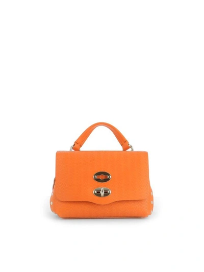 Shop Zanellato Orange Leather La Postina Cachemire Blandine