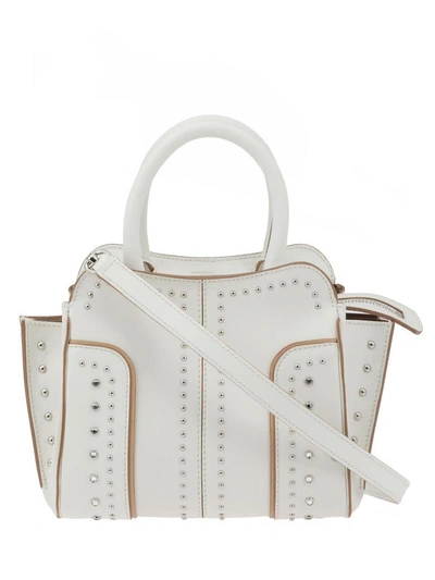 Shop Tod's Leather Bag In Bianco+vacchetta