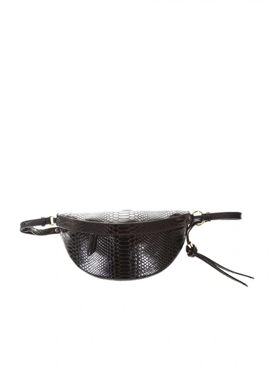 Shop Stella Mccartney Ella Black Snake Printed Faux Leather Belt Bag