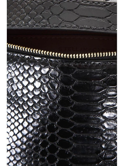 Shop Stella Mccartney Ella Black Snake Printed Faux Leather Belt Bag
