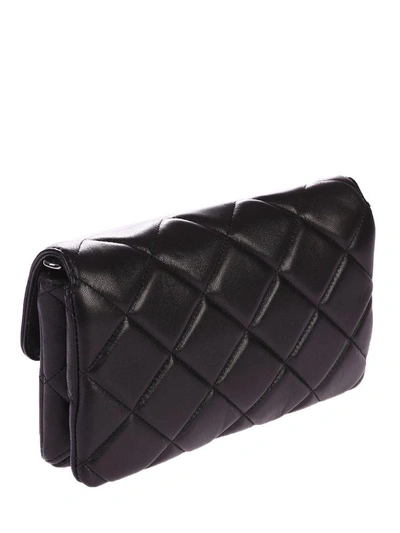 Shop Dkny Black Quilted Shoulder Bag