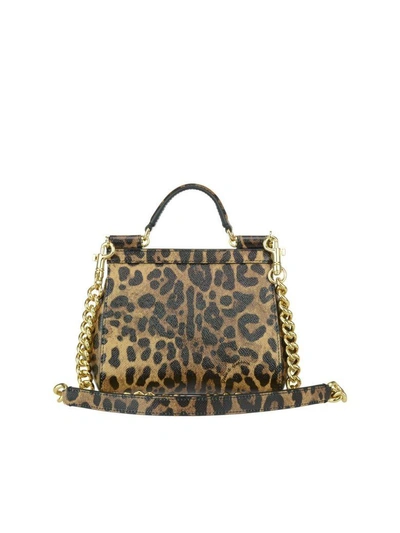 Shop Dolce & Gabbana Mini Sicily Bag In Leopard