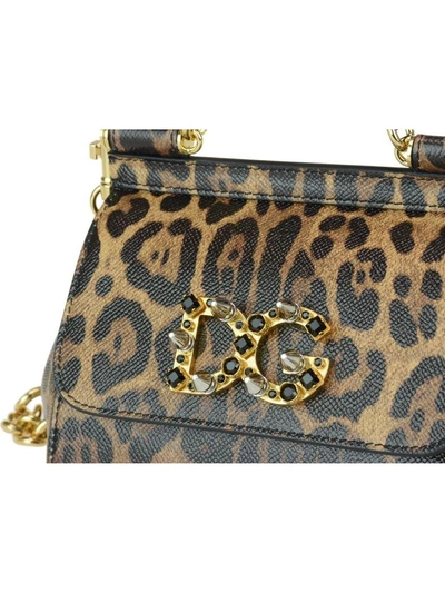 Shop Dolce & Gabbana Mini Sicily Bag In Leopard