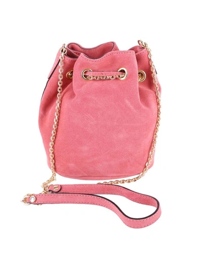 Shop Gianni Chiarini Suede Satchel Bag In Dark Pink