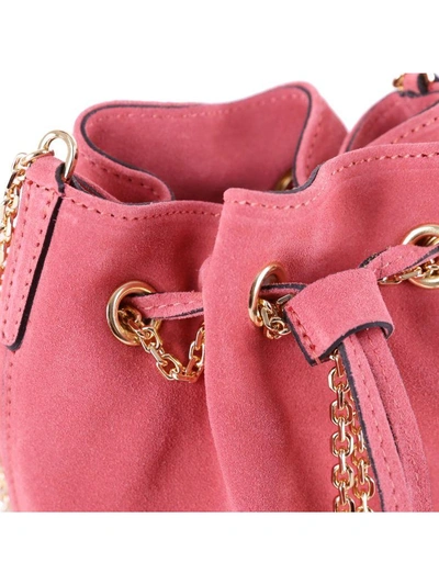 Shop Gianni Chiarini Suede Satchel Bag In Dark Pink
