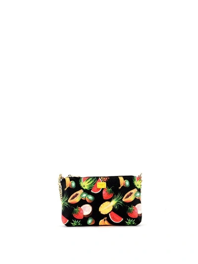 Shop Dolce & Gabbana Black Tropical Print Micro Bag