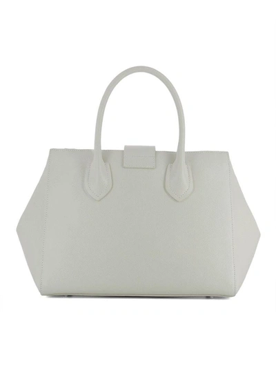 Shop Furla White Leather Handle Bag