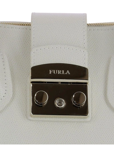Shop Furla White Leather Handle Bag