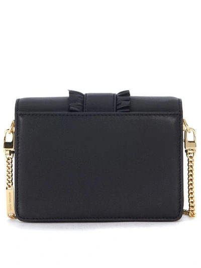 Shop Michael Kors Jade Black Drawstring Leather Shoulder Bag In Nero
