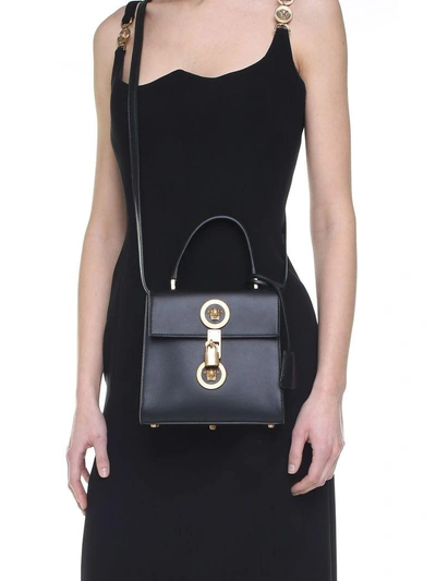 Shop Versace Icon Smooth-leather Handbag In Nero