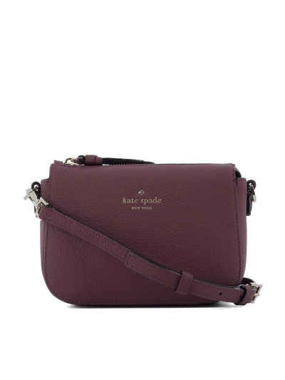 Shop Kate Spade Bordeaux Leather Shoulder Bag In Red