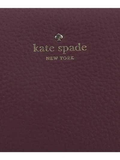 Shop Kate Spade Bordeaux Leather Shoulder Bag In Red