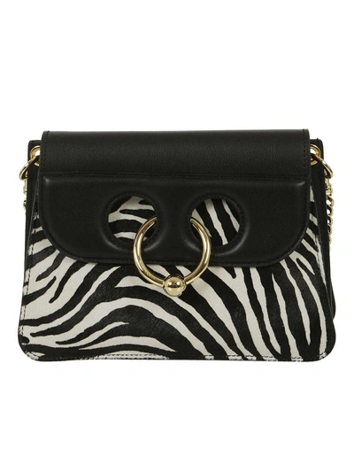 Shop Jw Anderson J.w. Anderson J.w. Anderson Pierce Zebra Shoulder Bag In Black-white