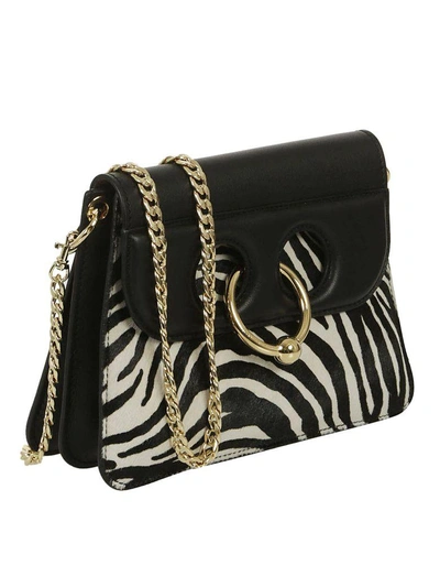 Shop Jw Anderson J.w. Anderson J.w. Anderson Pierce Zebra Shoulder Bag In Black-white