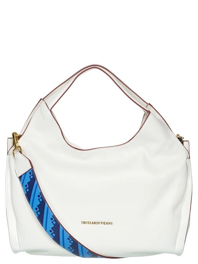 Shop Trussardi Jeans Bellflower Handbag In White