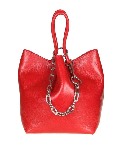 Shop Alexander Wang Small Roxy Bag In Red Leather In Lipstick