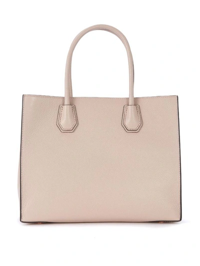 Shop Michael Kors Mercer Messenger Pink Tumbled Leather Shoulder Bag In Rosa