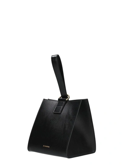 Shop Jil Sander Black Leather Clutch Bag