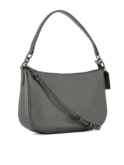Shop Coach Grey Leather Shoulder Bag