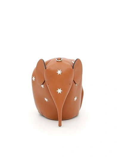 Shop Loewe Mini Elephant Stars Bag In Tan Whitemarrone
