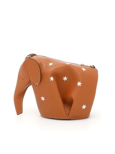 Shop Loewe Mini Elephant Stars Bag In Tan Whitemarrone