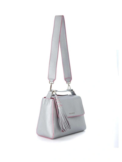 Shop Orciani Silver And Fuchsia Leather Handbag In Argento