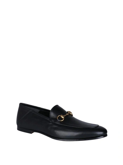 Shop Gucci Jordaan Leather Loafers In Nero