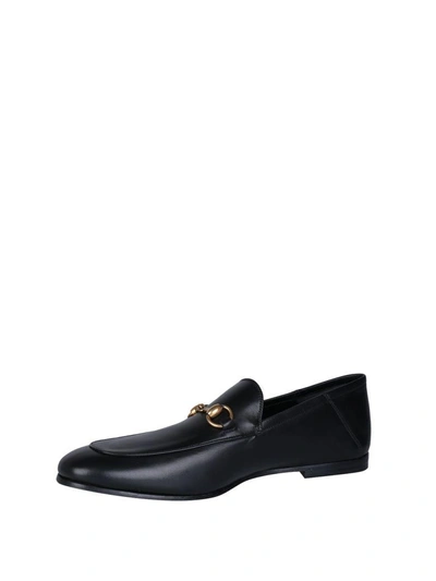 Shop Gucci Jordaan Leather Loafers In Nero