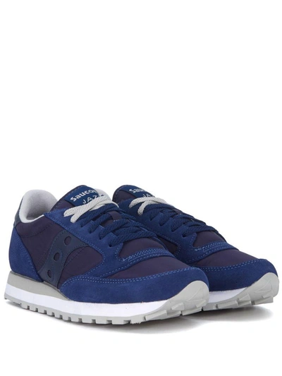 Shop Saucony Jazz Blue Suede And Nylon Sneakers