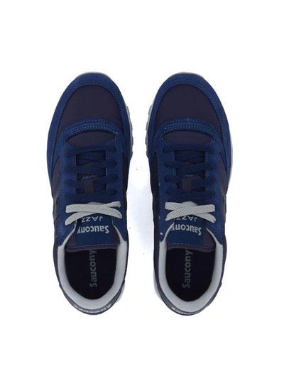 Shop Saucony Jazz Blue Suede And Nylon Sneakers