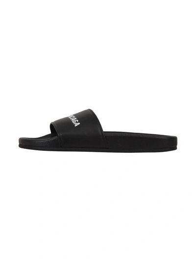 Shop Balenciaga Logoed Sandals Black