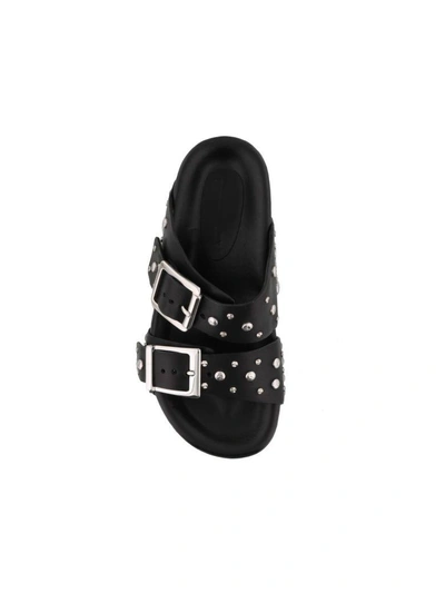 Shop Alexander Mcqueen Studded Sandals In Black-silver