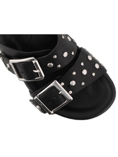Shop Alexander Mcqueen Studded Sandals In Black-silver
