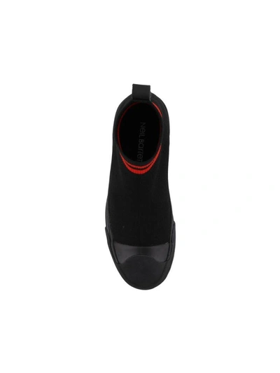 Shop Neil Barrett Skater Boot Sneakers In Black-red