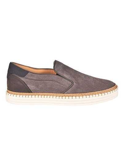 Shop Hogan Braided Slip-on Sneakers In Grey