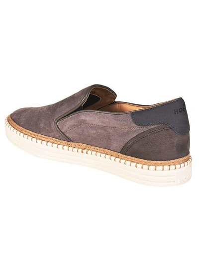 Shop Hogan Braided Slip-on Sneakers In Grey