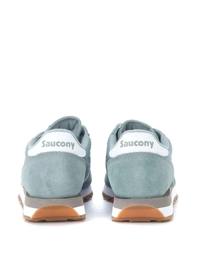 Shop Saucony Jazz Green And White Suede And Nylon Sneaker In Verde