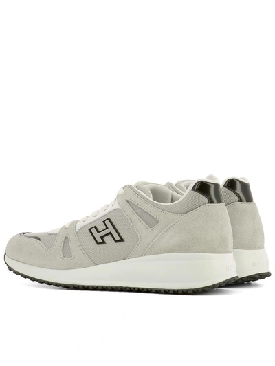 Shop Hogan Beige Fabric Sneakers