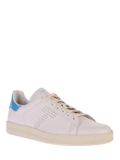 Shop Tom Ford White Side Pierced Sneakers