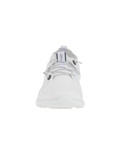 Shop Ermenegildo Zegna Leather Sneaker In White