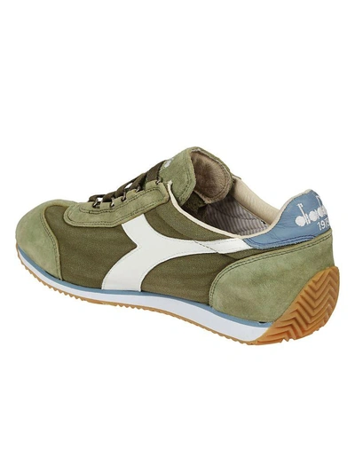 Shop Diadora Equipe Stone Wash Sneakers In Cverde Erba/blu