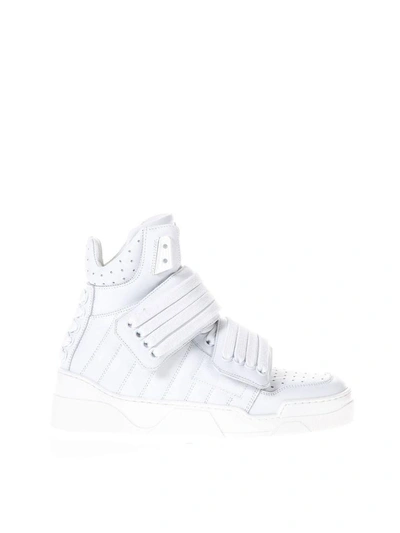 Shop Les Hommes White Laced Sneakers In Leather
