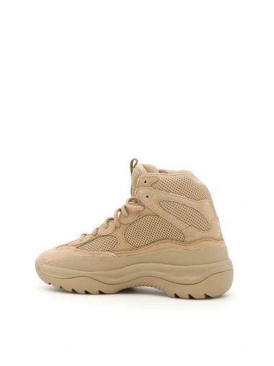 Shop Yeezy Thick Suede Desert Boots In Taupe