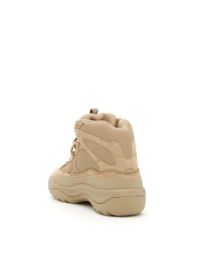 Shop Yeezy Thick Suede Desert Boots In Taupe