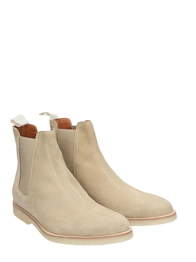 Shop Common Projects Beige Suede Chelsea Boots