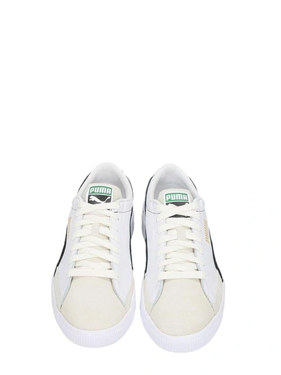 Shop Puma Basket 90680 White Leather Sneakers