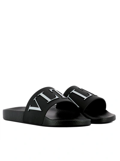 Shop Valentino Black Rubber Sandals