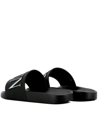 Shop Valentino Black Rubber Sandals