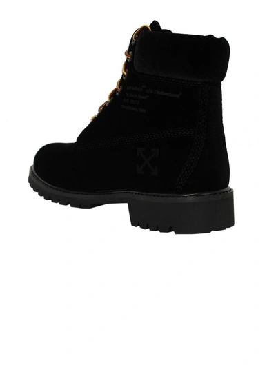 Shop Off-white Black Velvet Boots