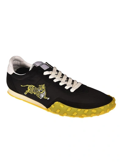 Shop Kenzo Embroidered Tiger Sneakers In Black